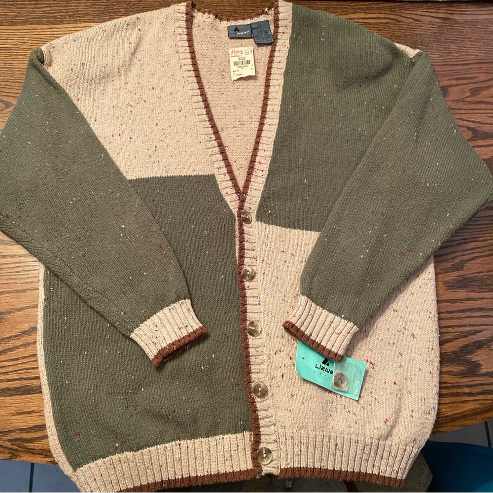 Grandma Cardigan Sweater Size Medium Vintage Liz Wear NWTs